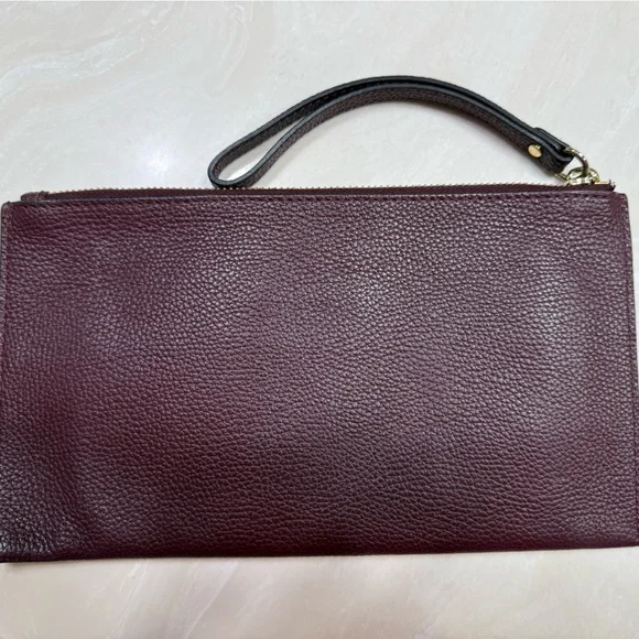 Michael Kors Burgundy and Gold Wristlet - Picture 2 of 3